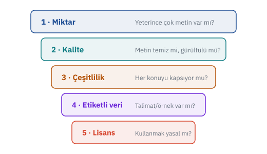 Türkçe veri sorununun beş katmanı